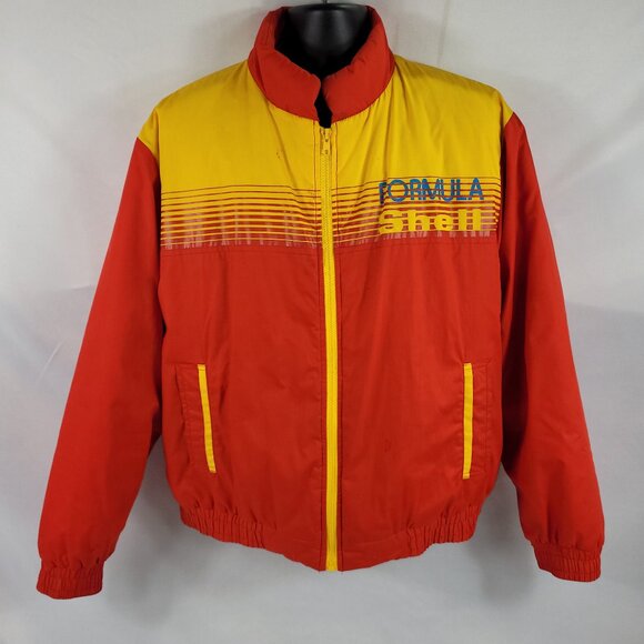 Formula Shell Vintage 1980s Full-Zip Winter Lined Jacket Gas & Oil Men's Large - Picture 1 of 5